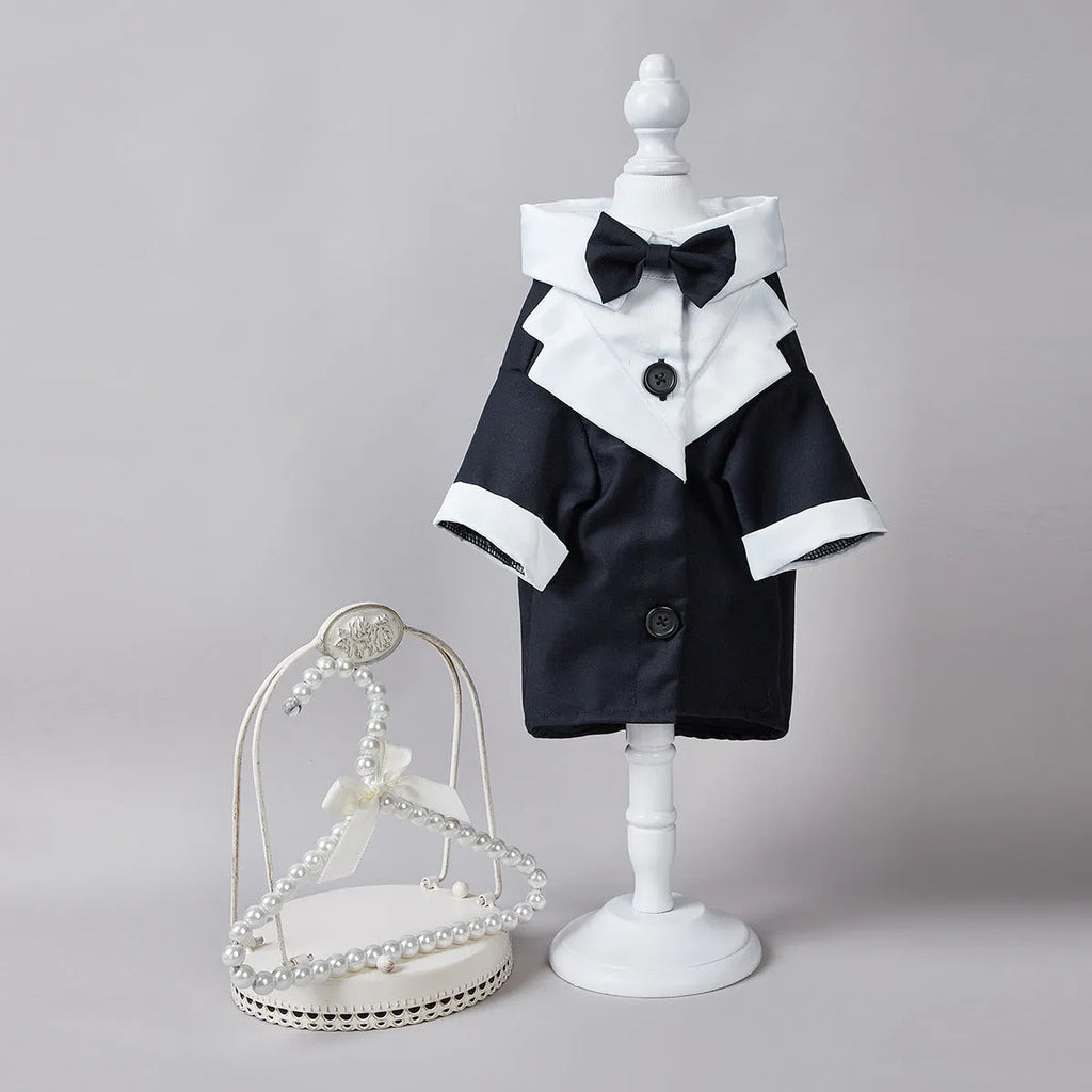 Chinese style four-legged wedding suit for dogs in polyester fabric