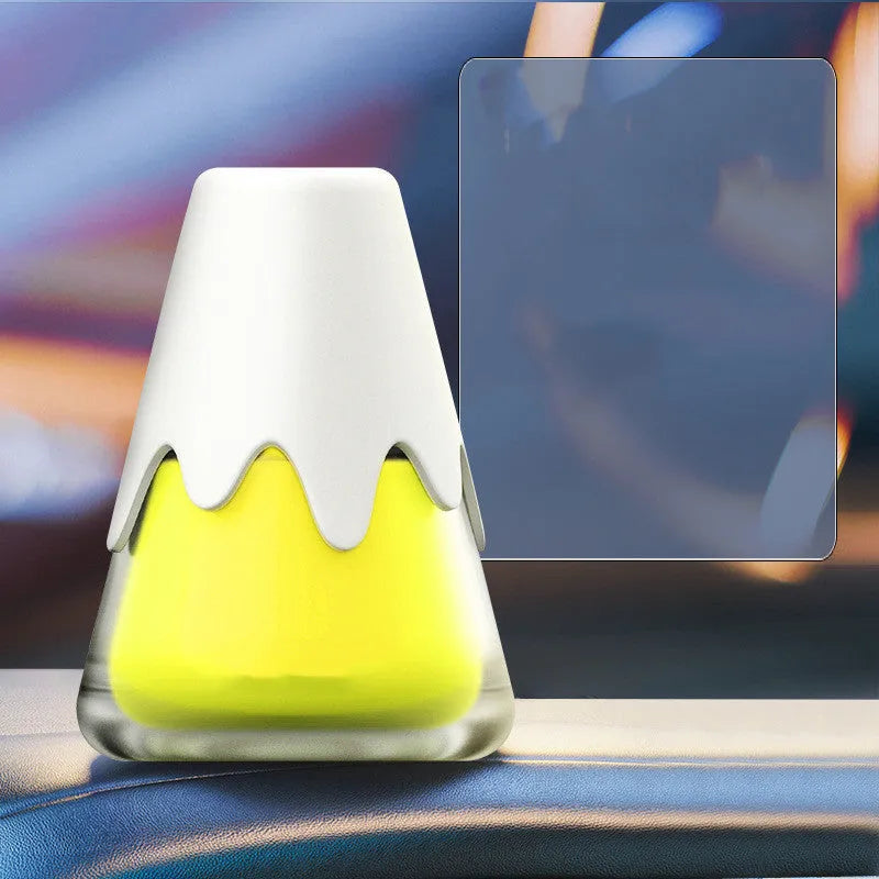 Car mounted snow mountain aroma fragrance cream in glass and paste construction with four scent options