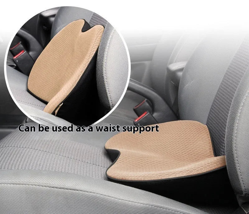 Car seat cushion for height adjustment with memory foam filler in choice of four colours