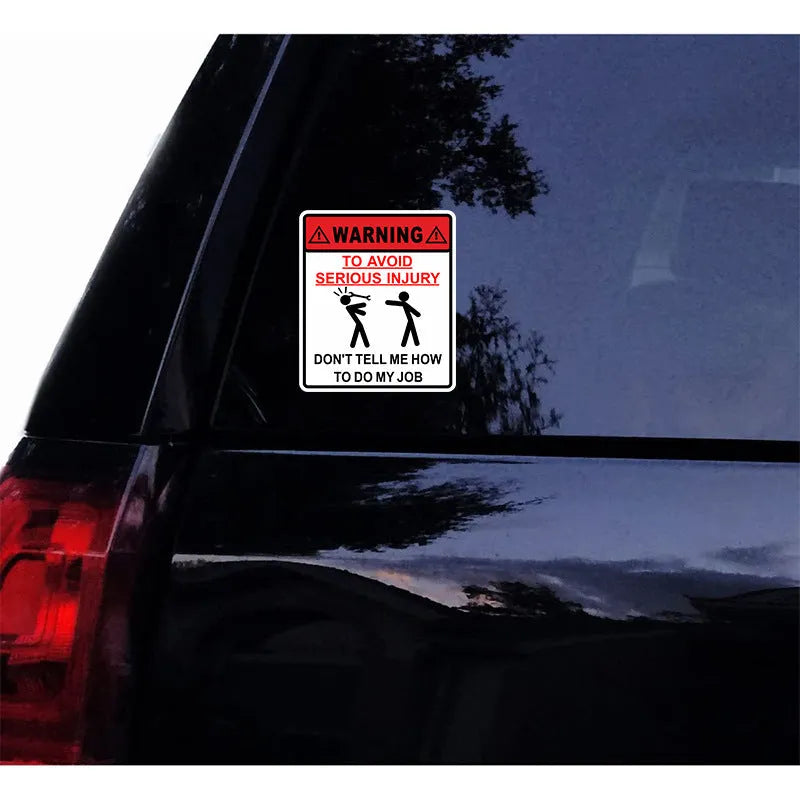 Car glass warning sticker showing 14.9cm by 12.6cm dimensions in Type A Hit colour
