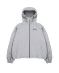 Men's grey British style hooded sun protection jacket with loose fit polyester construction
