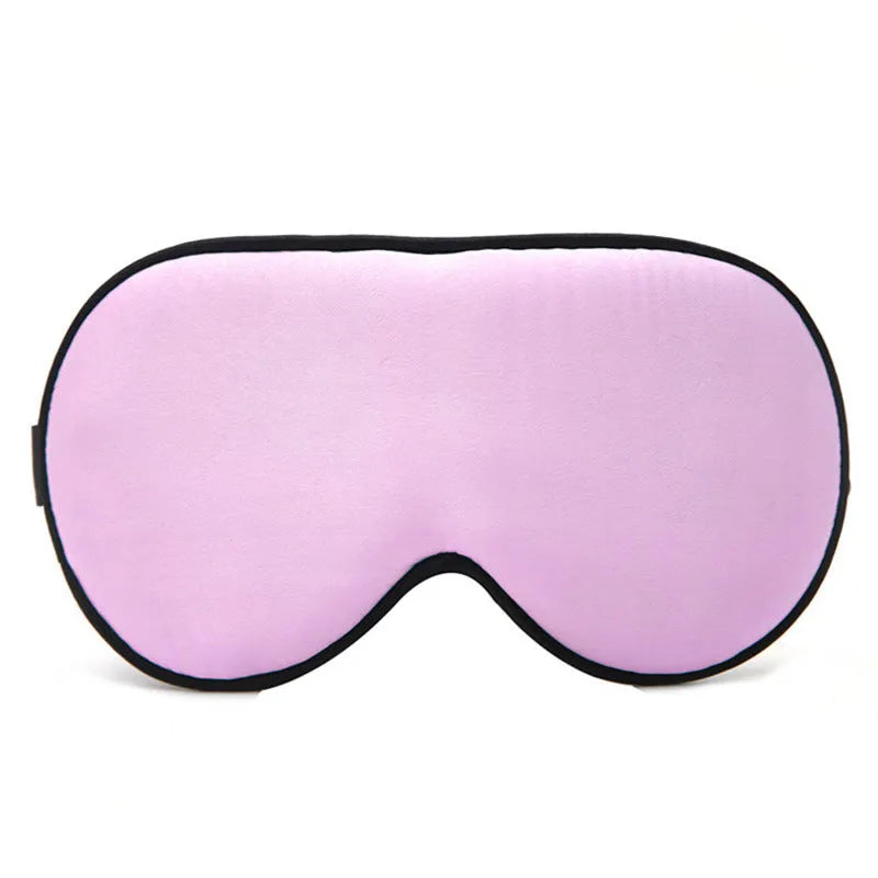 Double-sided mulberry silk sleep mask with embroidered print in various colours.