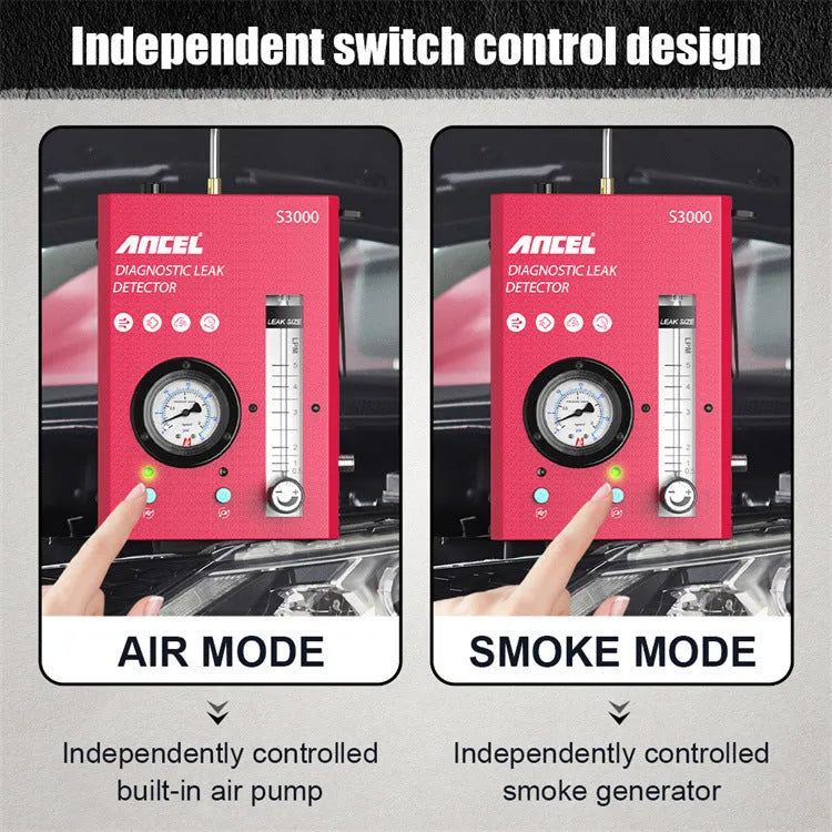 S3000 car smoke detector vacuum leak tool for automotive diagnostics with 12V power supply