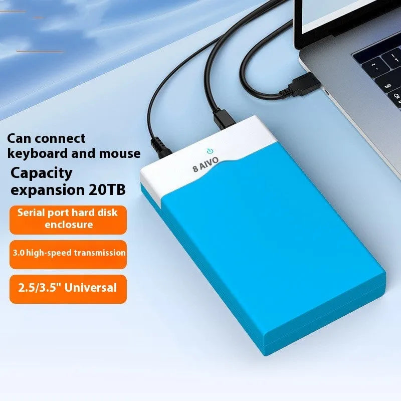 USB 3.0 to SATA hard drive enclosure for 3.5-inch drives with power supply and slide cover