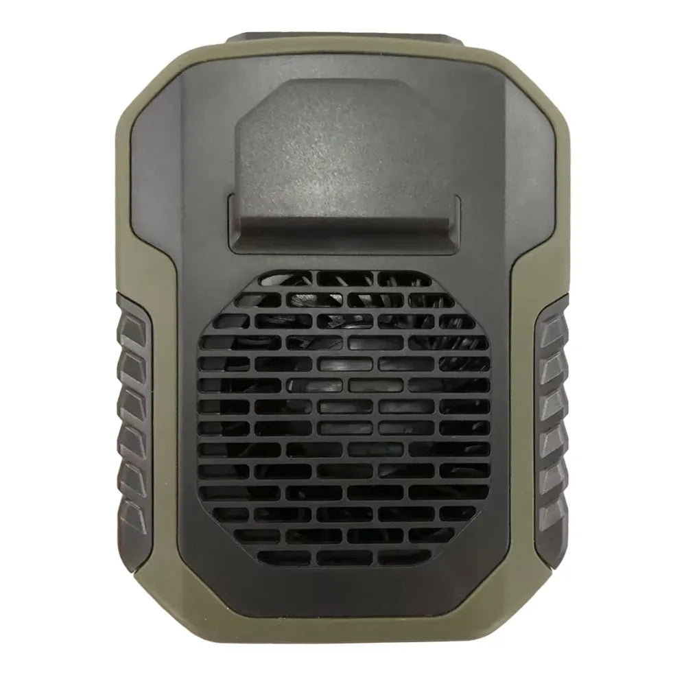 Green leafless waist hanging fan for outdoor sports with USB charging port