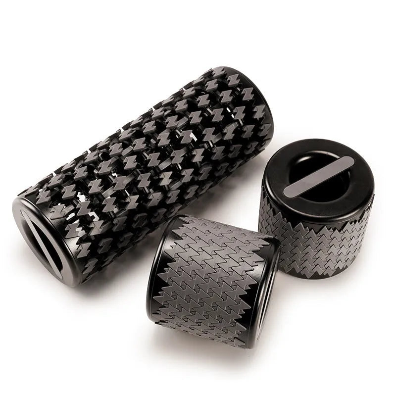 Adjustable telescopic foam roller extended to 45cm length in red colour