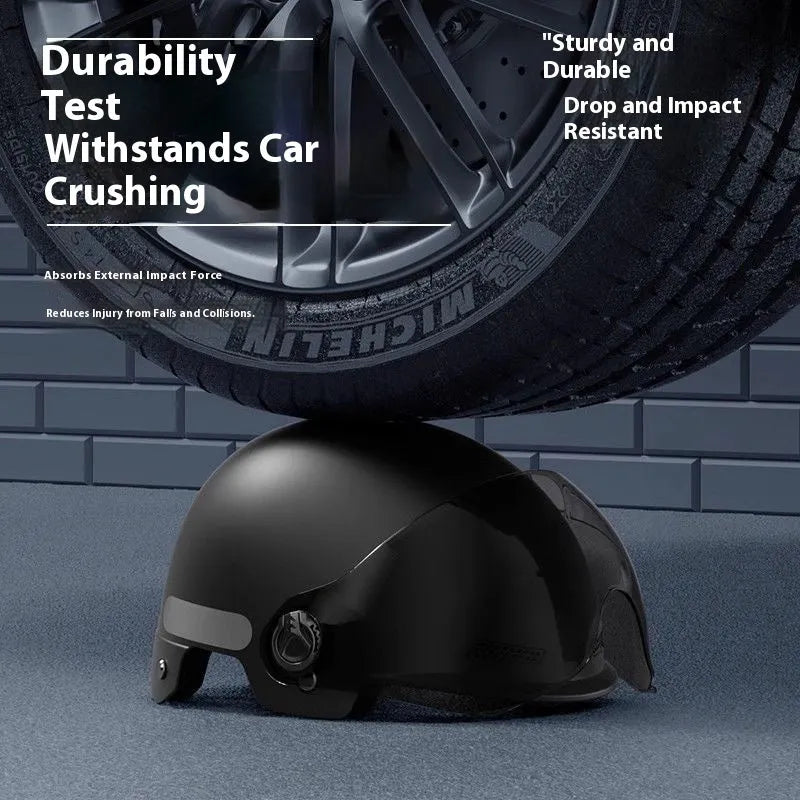 3C certified full-face polypropylene motorcycle helmet for electric vehicles, shown in a choice of colours.