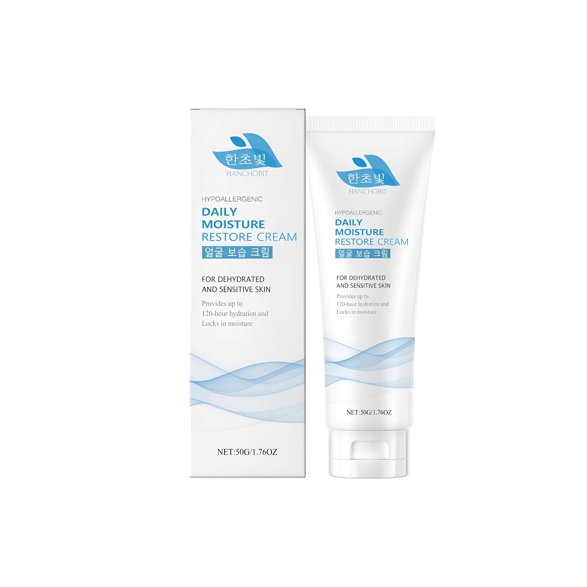 A 50g pot of facial moisturising cream containing hyaluronic acid and ceramide.
