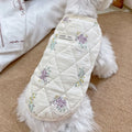 Cotton-padded pet clothes in Chinese ink style or lavender colour with vest or flounced sleeve designs