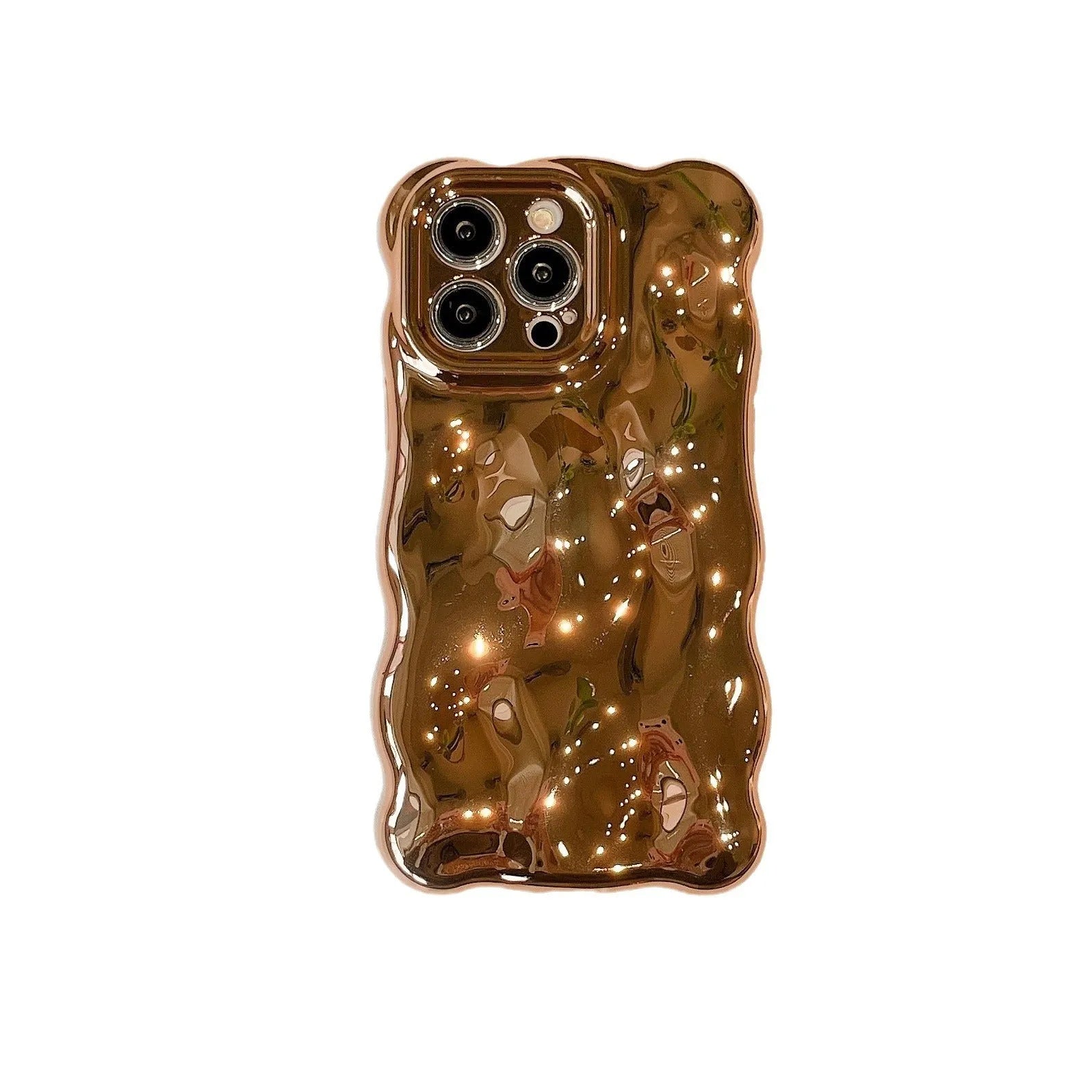 Bubble shell electroplated TPU phone case for iPhone 11 to 14 Pro Max in silver finish