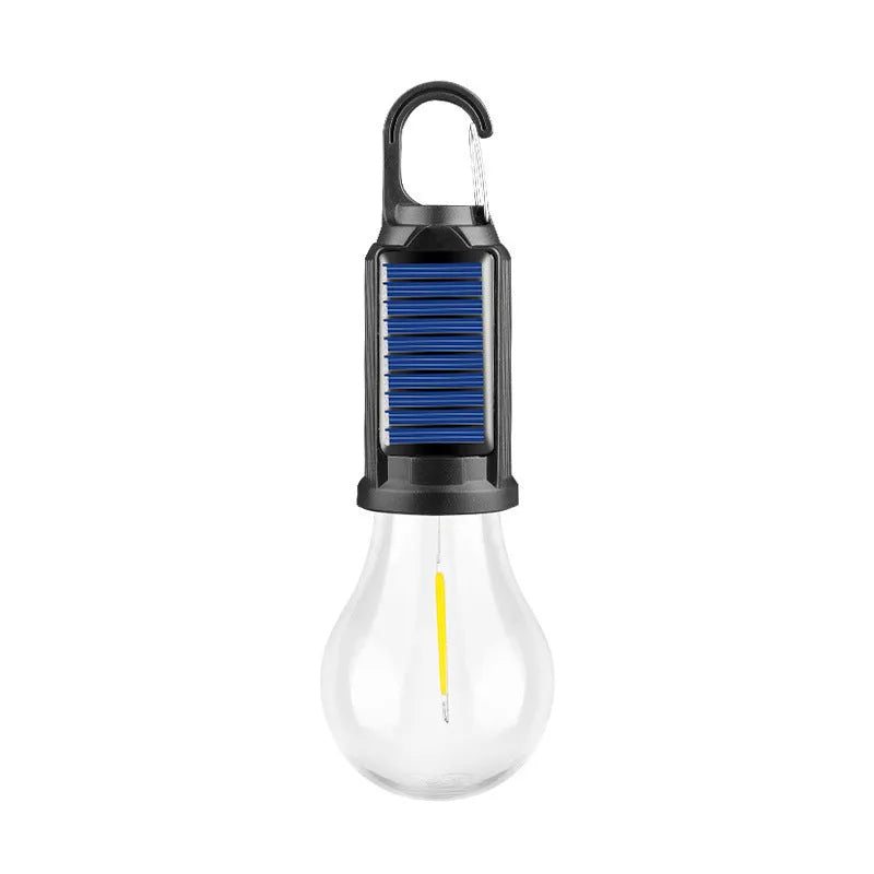 Five solar-powered lantern-style outdoor light bulbs with ABS plastic construction
