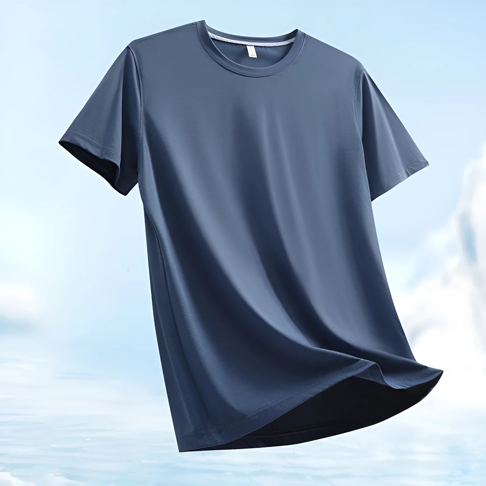 Men's ice water cube brocade design nylon t-shirt in loose fit for summer sports wear