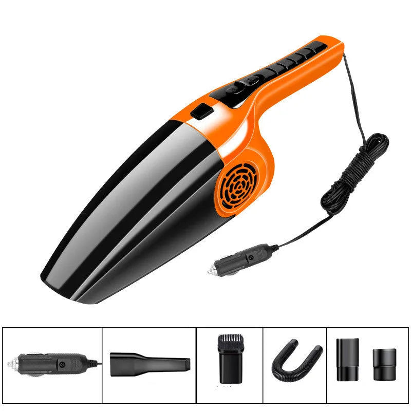 PoHigh Power Hypa black and orange car vacuum cleaner with cigarette lighter plug