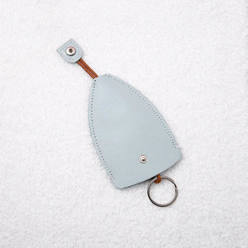 Colourful cartoon PU leather pull-out key case for car keys, shown open and closed