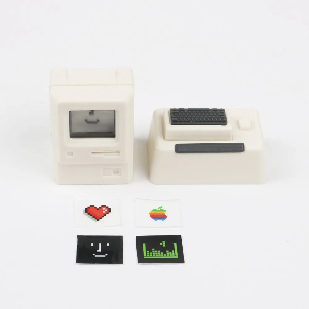 Transparent mechanical keyboard keycap with Macintosh retro styling