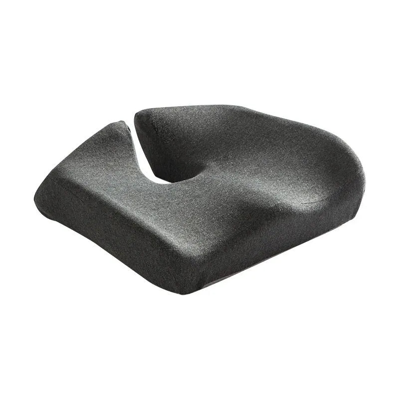 Memory foam office chair cushion in solid colour on a chair, dimensions 36x40x11cm