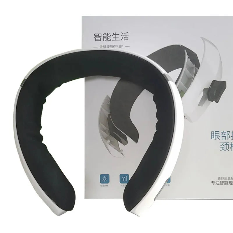 White USB-powered eye and cervical spine massage device with heat and vibration functions
