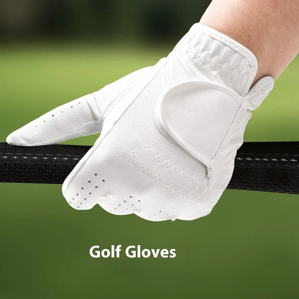 White suede PU golf gloves size 20 for men and women sports protection