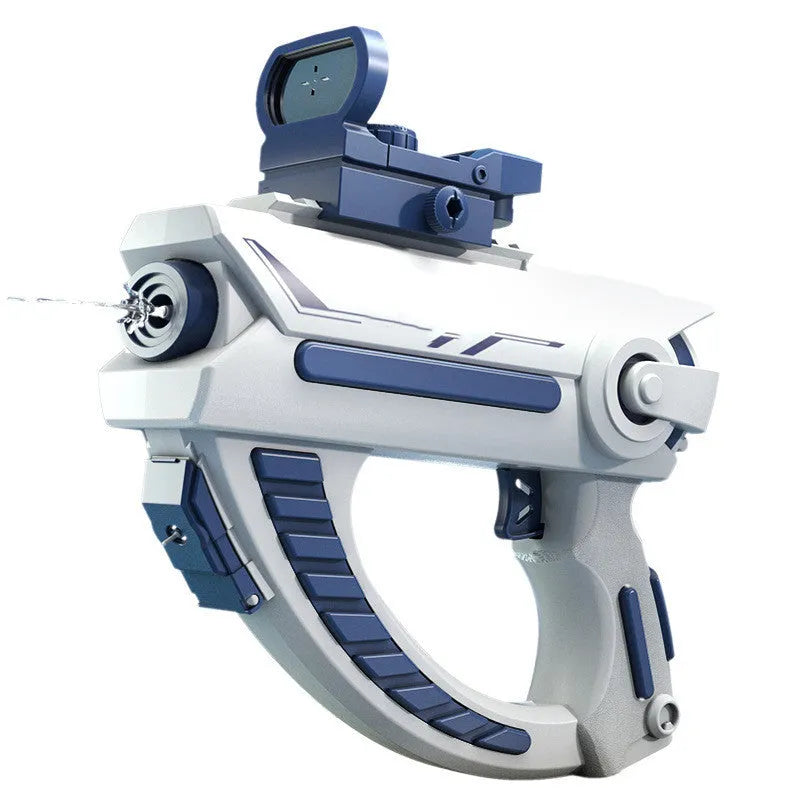 Blue automatic electric water gun toy with USB charging for summer outdoor play