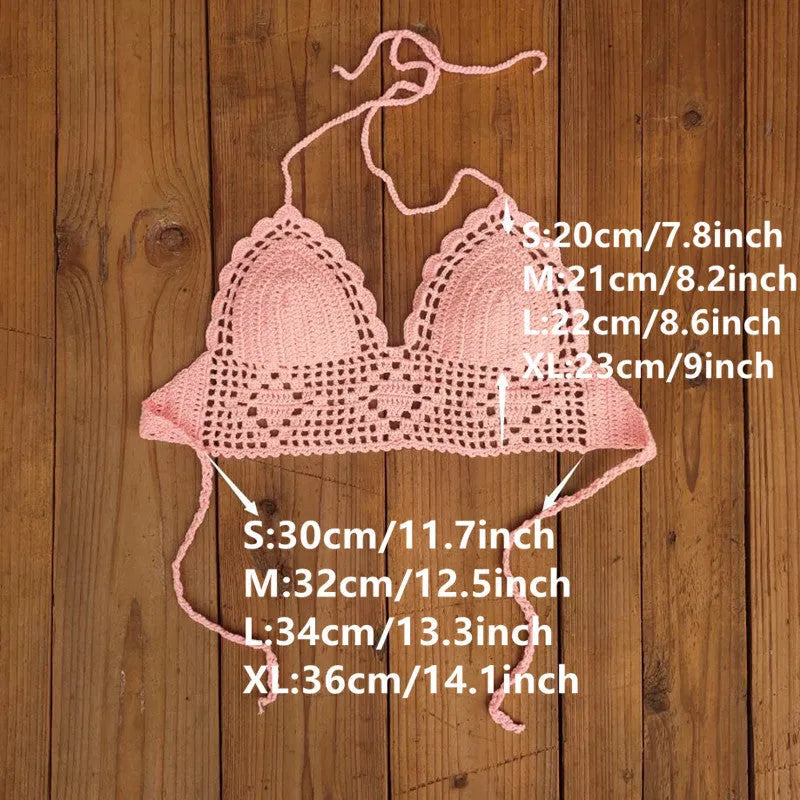 Women's backless bikini swimsuit top in acrylic fabric available in twelve colours