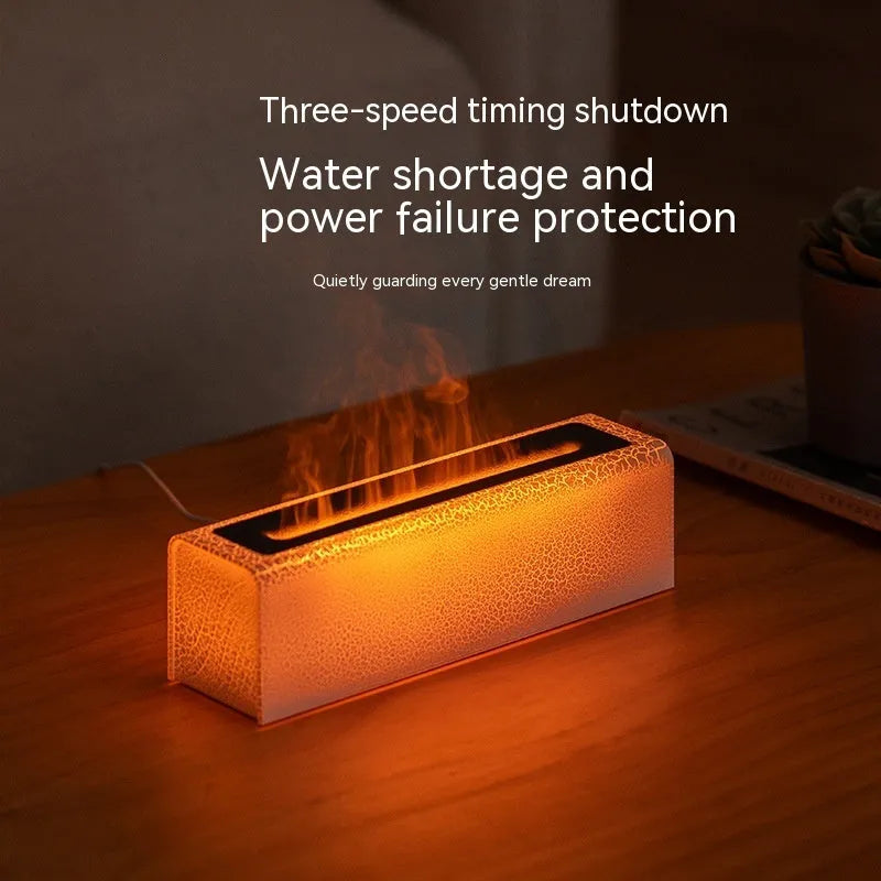 Creative lava style USB plug-in aroma diffuser and humidifier with LED lighting on a desktop