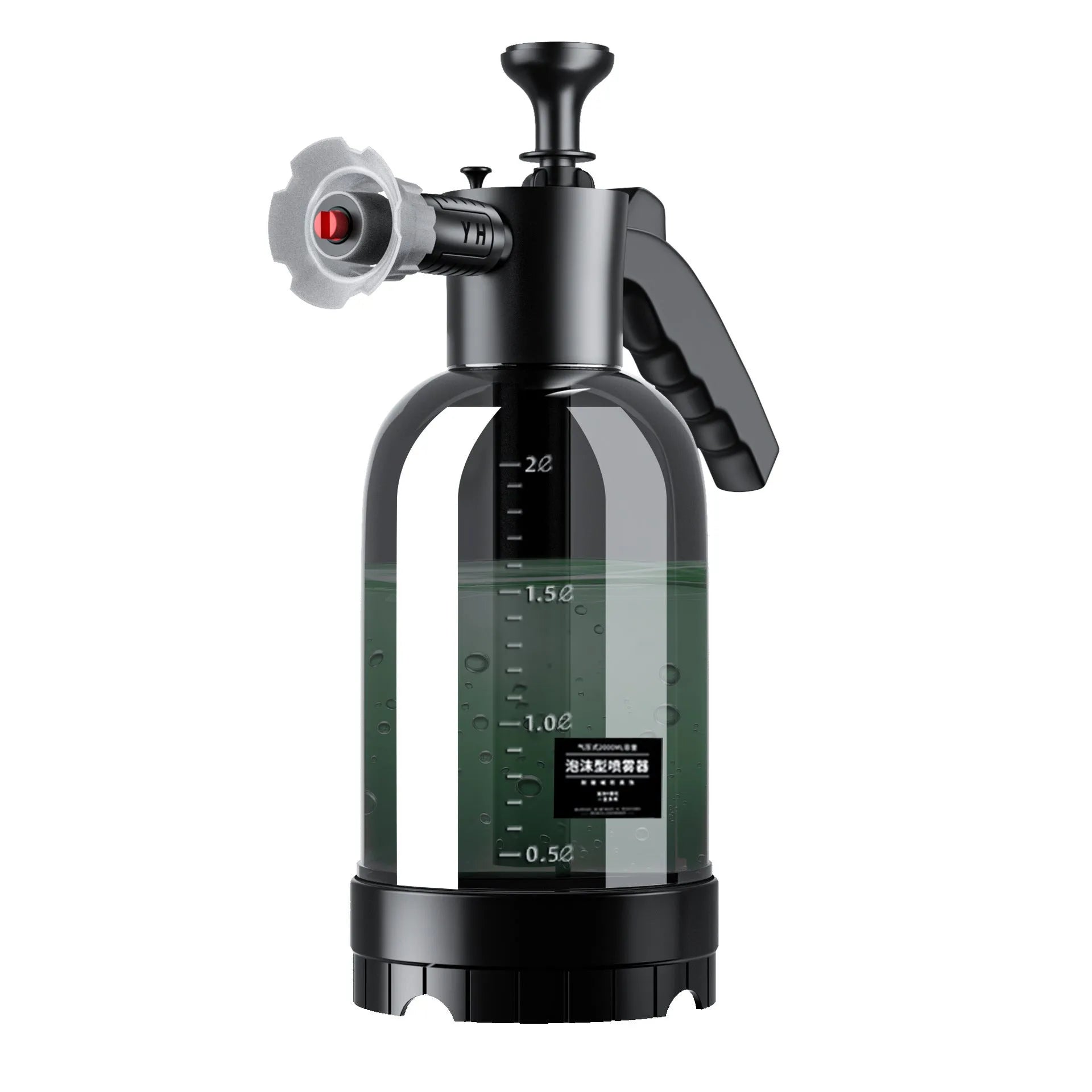 Handheld car wash foam sprayer with 2 litre tank and foam brush attachment