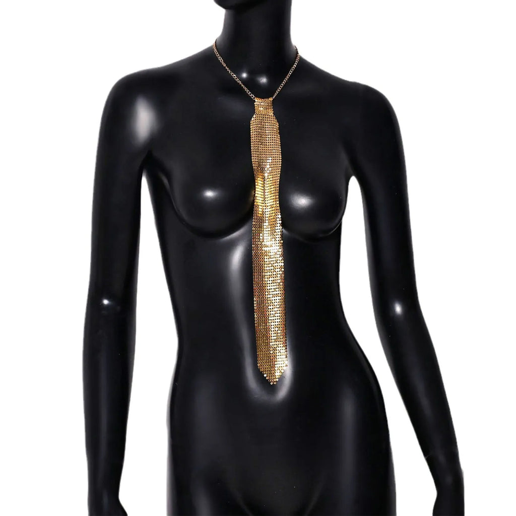 Silver metal sequin arrow-style bow tie for adult party and festival wear.