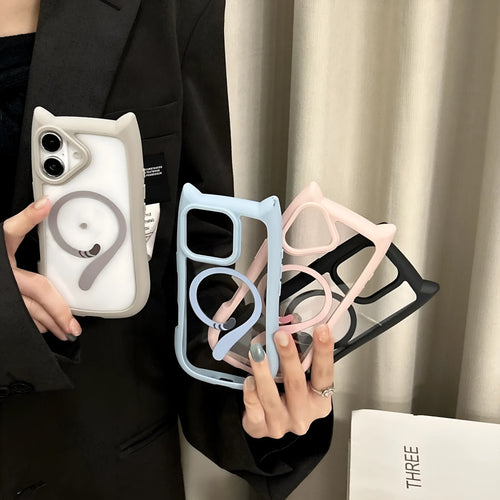 Transparent acrylic TPU phone case with magnetic suction for iPhone 17 models in multiple colours