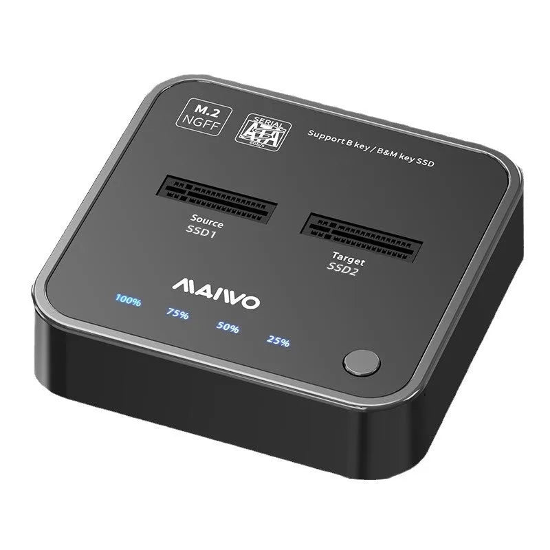 MAIWO K3016 M.2 solid state hard disk dock copier with USB-C cables and UK power adapter