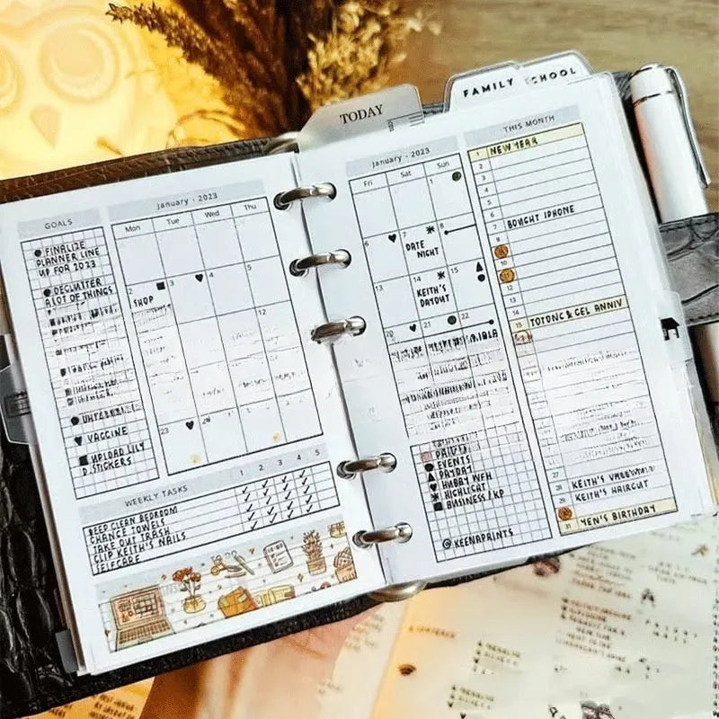 Life Area Simple Planning Toolkit notebook in black with coated paper pages European style