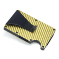 CH6600 geometric card holder in black carbon fibre showing slim 8mm profile and card slots.