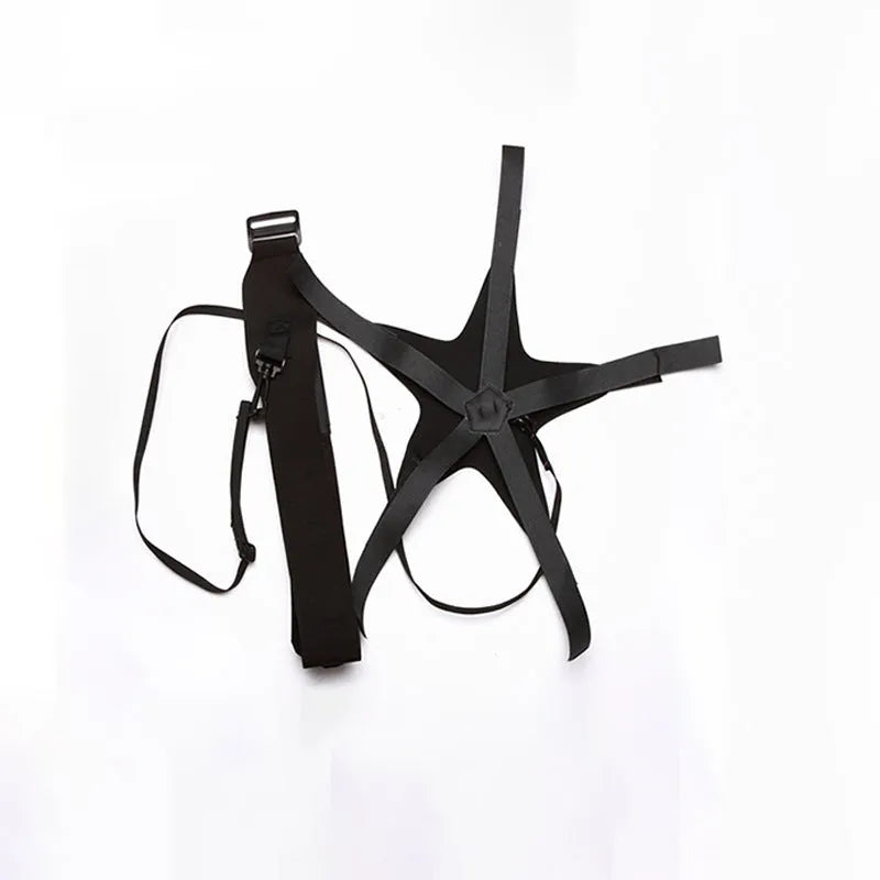 Black football juggling belt made from diving suit fabric, 2 metres long, for solo training drills.