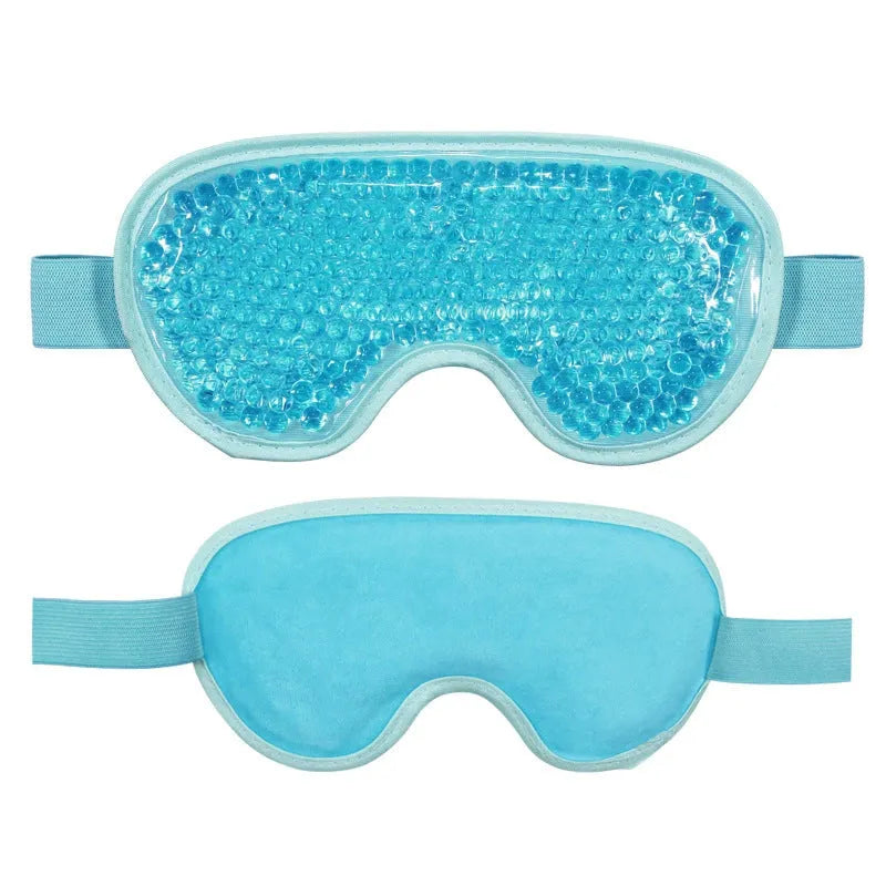 White rechargeable hot and cold compress eye mask device with USB cable