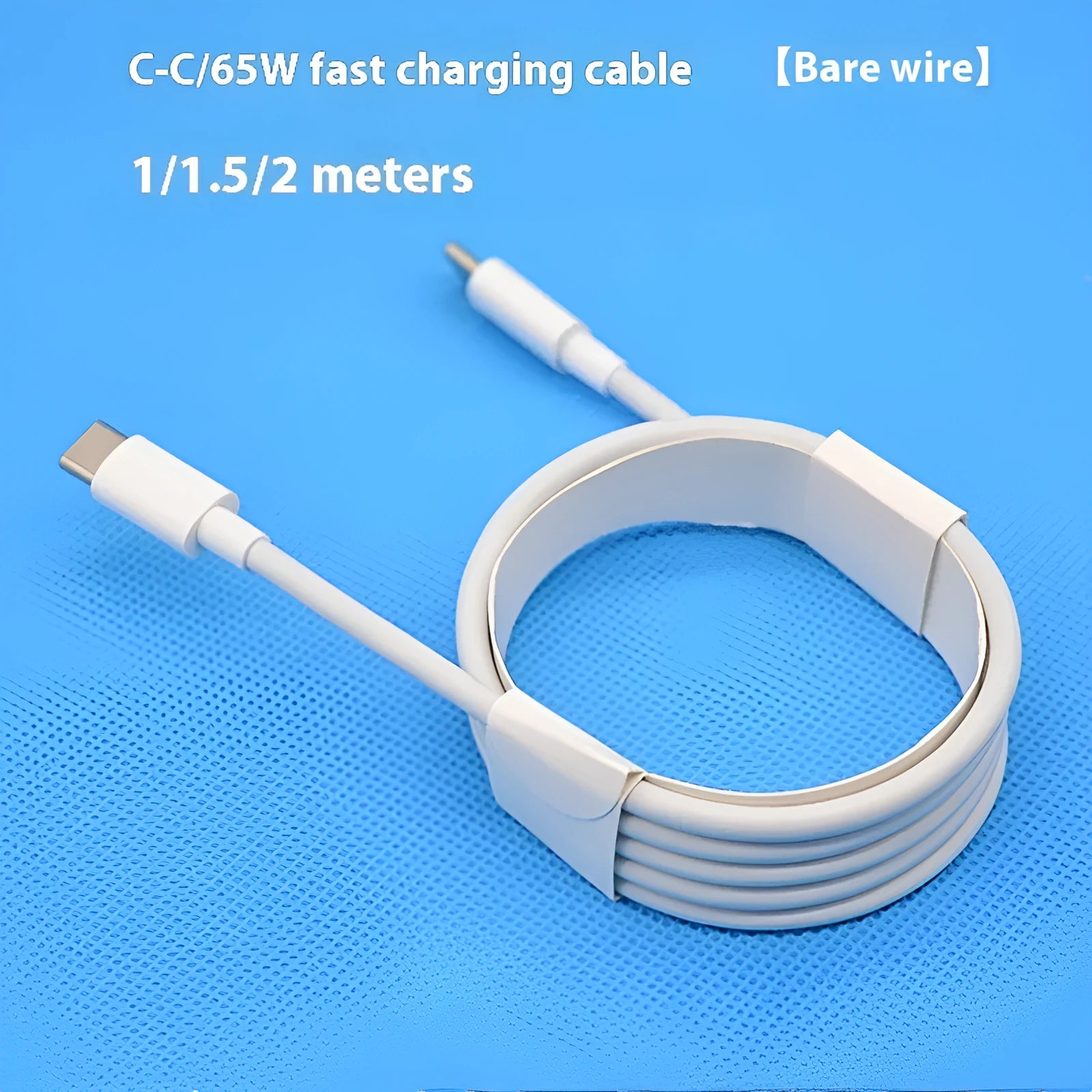 Double-headed Type-C data cable 5W fast charge line white 1m TPE for smartphones