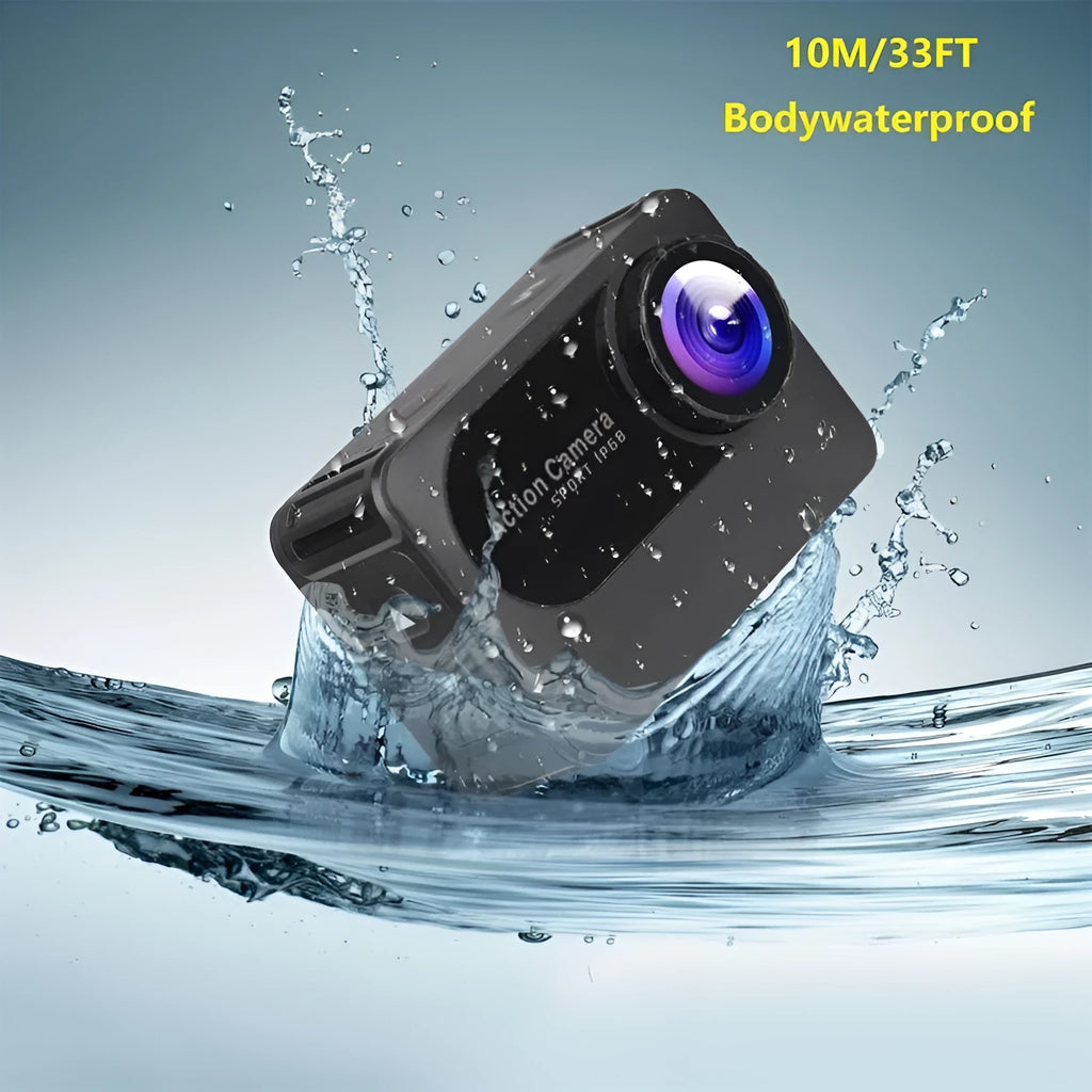 Black outdoor sports camera tachograph with 170-degree lens and compact 66mm design