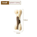 Dog chew toy grinding rod in foodie bones pattern with cowhide and nylon construction