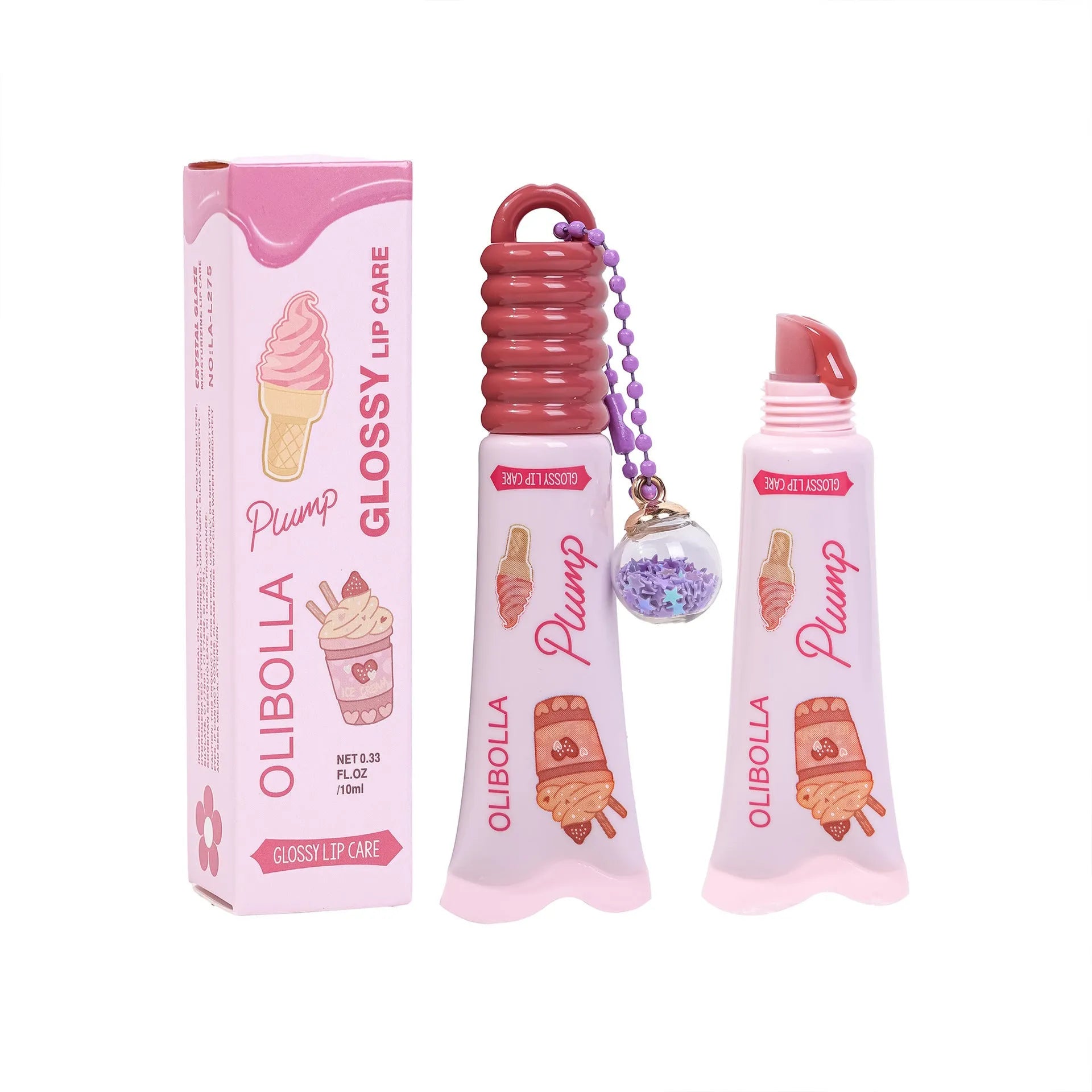 Moisturising no stain on cup lip lacquer lipstick 10ml in four shades Candy Lane, Strawberry Milk, Melon Pop, Cocoa Cookie