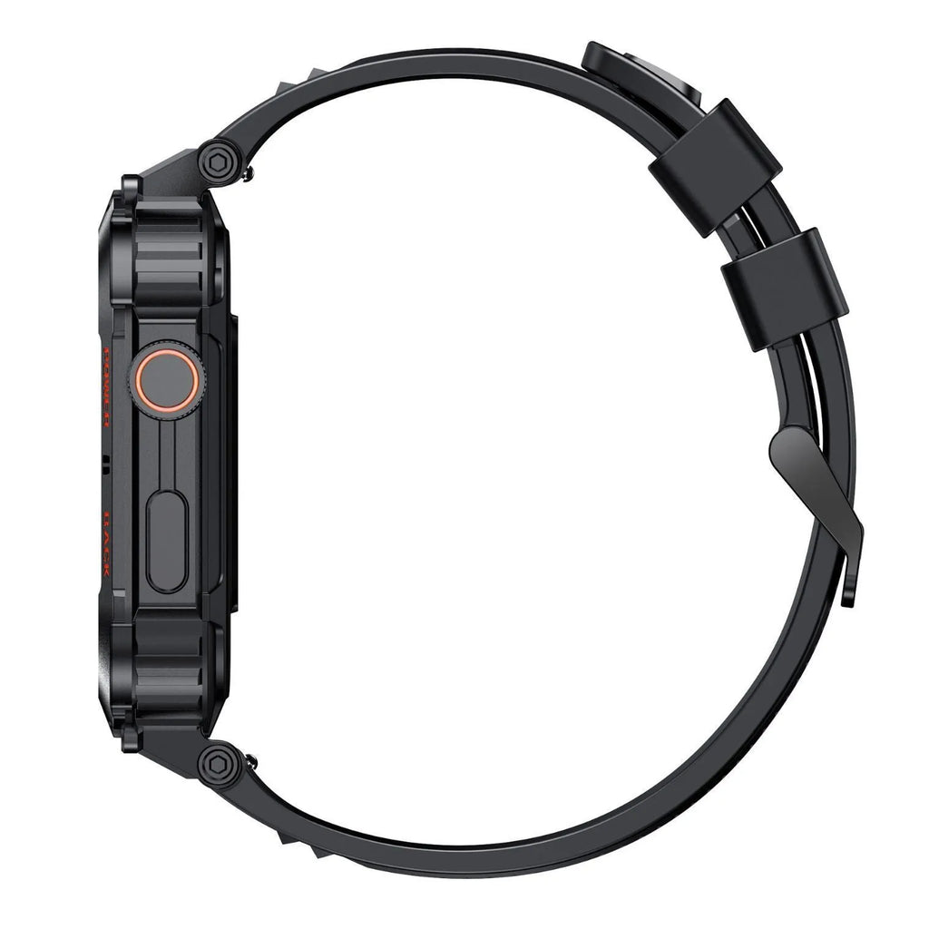 K57PRO Bluetooth Smartwatch in Black showing TFT screen with touch button interface