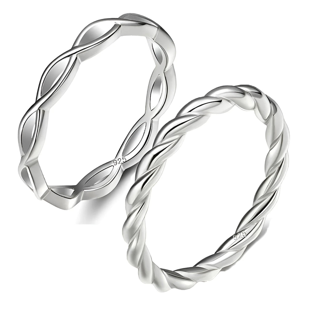 925 silver cross twist ring for women on white background, US size 7, silver colour