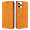 Solid colour retro embossing imitation leather phone case with built-in bracket, available for iPhone models