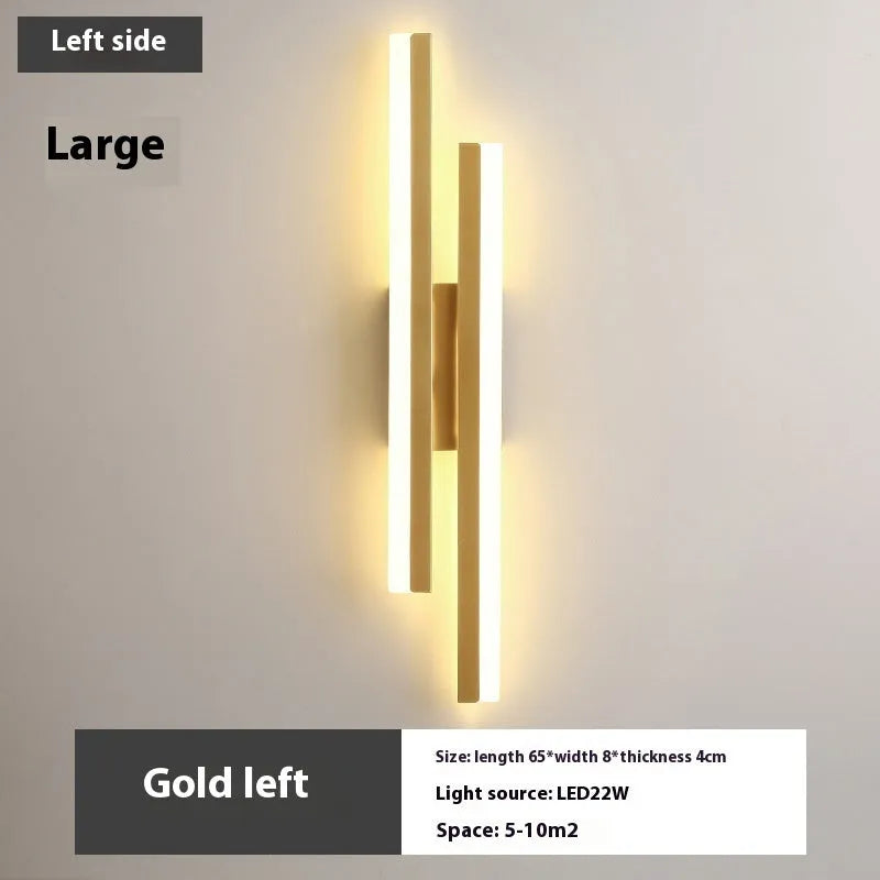 Scandinavian minimalist black or gold LED wall light with acrylic shade in 50cm or 65cm lengths.