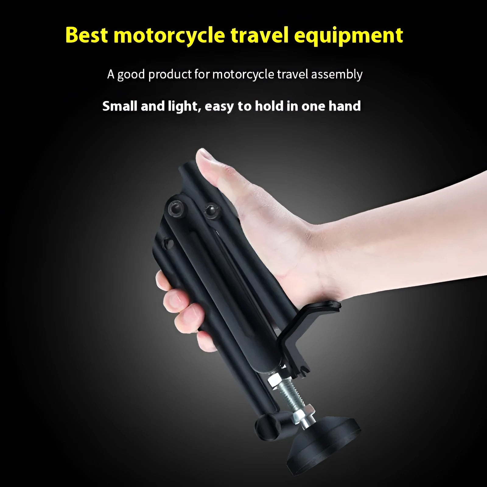 Universal steel motorcycle lifting stand for front and back wheel repair, single and double arm frame compatible, black finish