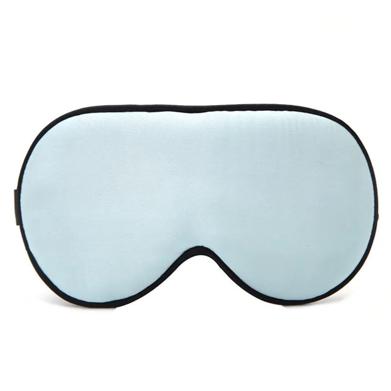 Double-sided mulberry silk sleep mask with embroidered print in various colours.
