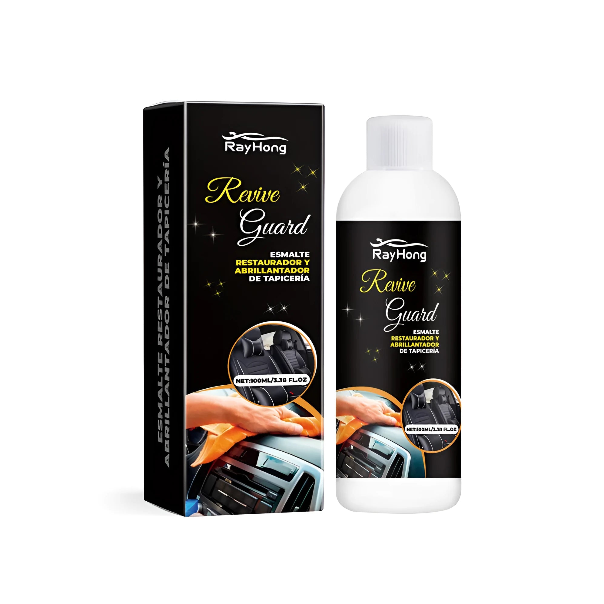 VORYS 250ml car interior polish bottle for cleaning and protecting leather, vinyl, and plastic surfaces.