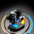 Black wireless Bluetooth gaming headset for mobile gaming with in-ear design