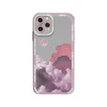 Sunset cloud design TPU protective back cover case for iPhone on a table.