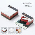 3D sticky notes with carved Qingshui Temple design in Christmas Train colour