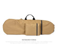 Black waterproof nylon skateboard duffel bag with long main compartment for a 90cm board or fishing rods.