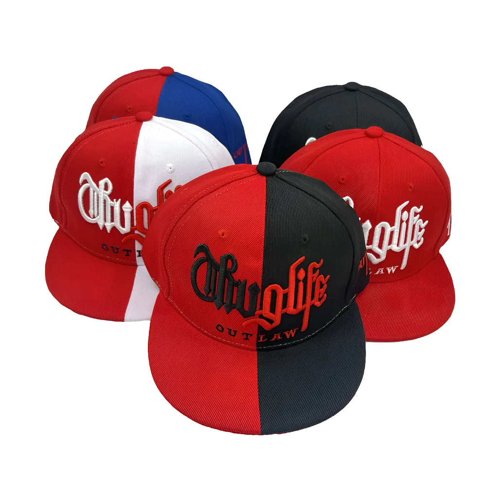 Embroidered letters two-colour street hip hop hat dome crown polyester adult 56-60cm outdoor
