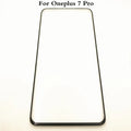 OnePlus 7 Pro replacement touch screen glass with OCA adhesive showing logo positioning markers